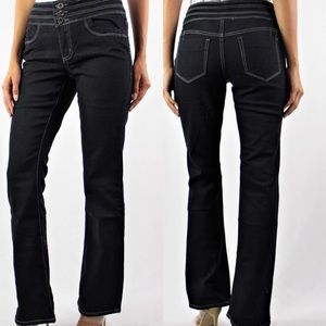 Women's Straight Cut Triple Button Jeans NWT